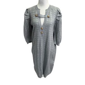 ONE OF A KIND SAMPLE Joseph Ribkoff Metallic Puff Sleeve Puffy Sweater Dress M